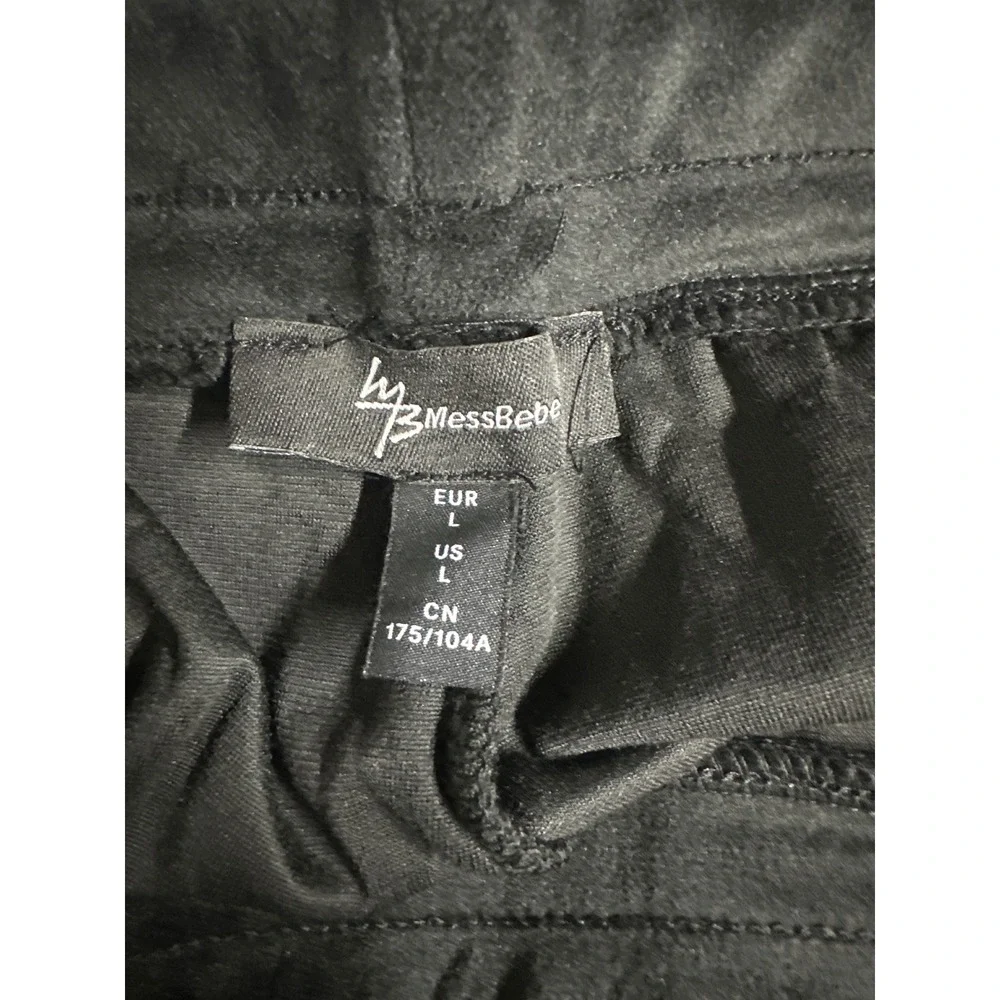 MessBebe velvet Black Zip up hoodie‎ and matching pants. Size L. NWT.
